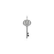 Classico ciondolo con lucchetto a cuore in argento 925 e grandi ciondoli con perle chiave