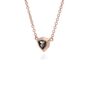 Collana da 42 cm con motivo di protezione marcasite in argento sterling placcato oro rosa