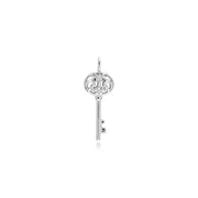 Classico pendente con lucchetto a cuore intrecciato in argento 925 e grandi ciondoli con chiave opale
