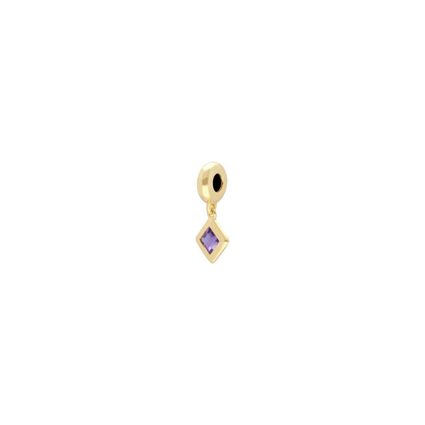 Charm's Collection Achievement Ametista "Pietra della forza" Argento 925 placcato oro giallo