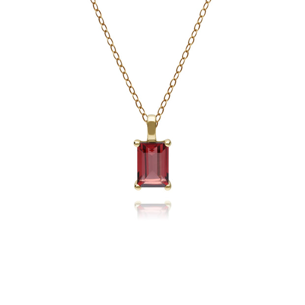 Pendentif Classique Or jaune 375 Rubis Baguette