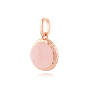 Orecchini pendenti e pendenti Boho in argento 925 placcato oro giallo con castone rotondo al quarzo rosa