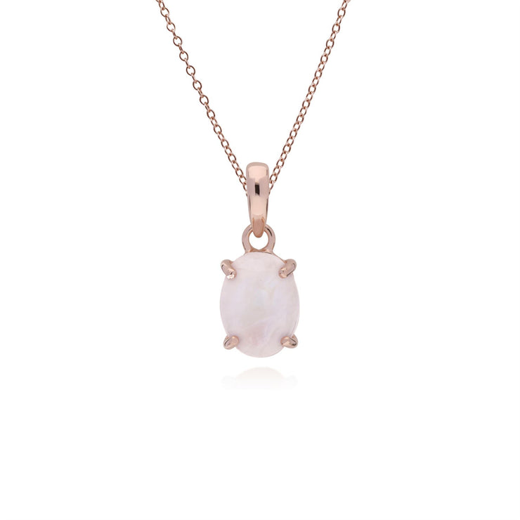 Classico pendente e bracciale ovale arcobaleno in pietra di luna placcata in oro rosa in argento 925