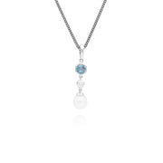 Orecchini pendenti e pendenti in argento 925 con perle e topazi