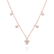 Collana stile girocollo trilogy in oro rosa 375 con diamanti