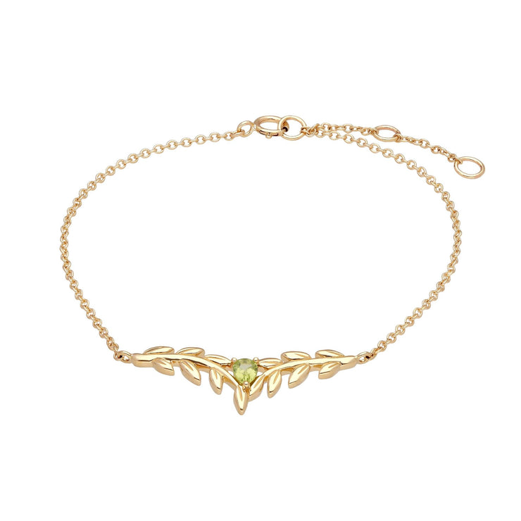 Bracciale O Leaf 375 Oro giallo Peridoto Pera