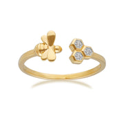 Anello Ape Collezione Nido d'Ape Oro Giallo 375 Trilogy Diamante