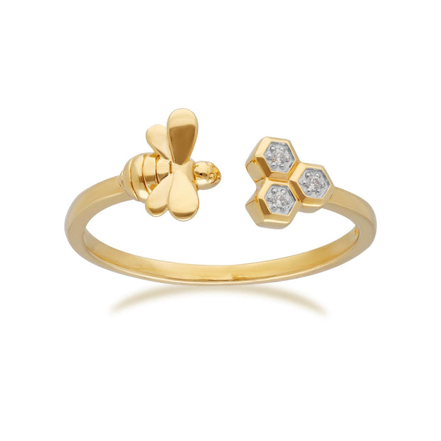 Anello Ape Collezione Nido d'Ape Oro Giallo 375 Trilogy Diamante