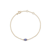 Bracelet Classique Or Jaune 375 Tanzanite Oval 1