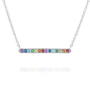 Collana con barra arcobaleno in argento 925