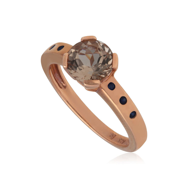 Anello Kosmos Argento 925 Placcato Oro Rosa Morganite