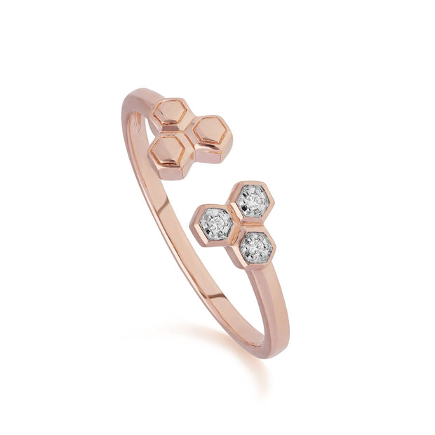 Anello e collana Trilogy Diamond in oro rosa 375 diamanti