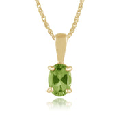 Classico pendente ovale con peridoto in oro giallo 375 e orecchini pendenti