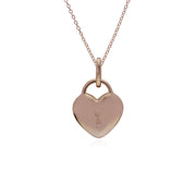 Ciondolo classico con lucchetto a cuore in argento 925 placcato oro rosa e grandi ciondoli con chiave in smeraldo