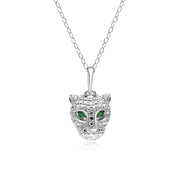 Gemondo Pendentif Guépard ECFEW™ 'The Unifier' Or Blanc 375 Tsavorite et Diamant