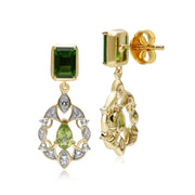 Orecchini pendenti floreali con diopside e peridoto in cromo ECFEW™ 'The Creator'