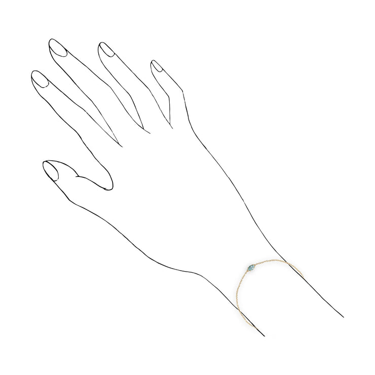 Classico bracciale ovale con acquamarina in oro giallo 375