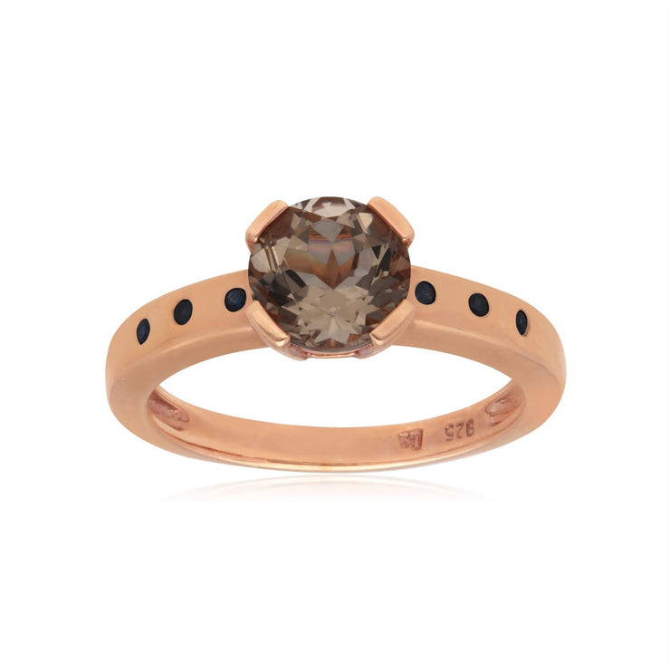 Anello Kosmos Argento 925 Placcato Oro Rosa Morganite