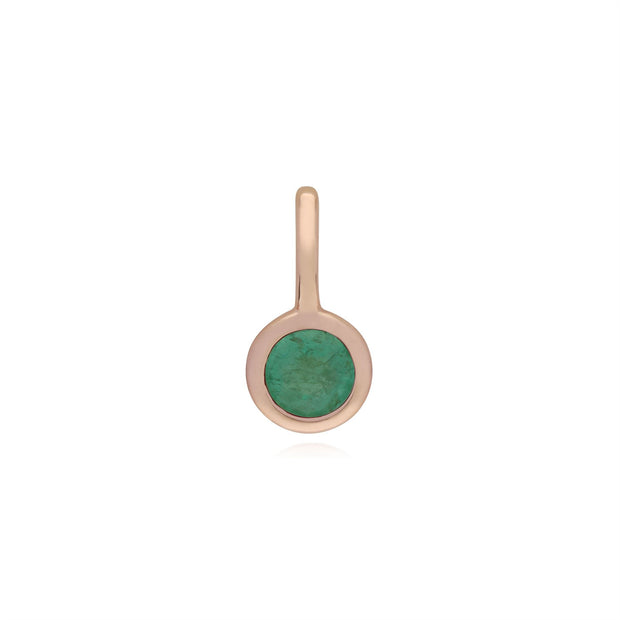 Ciondolo classico con lucchetto a cuore in argento 925 placcato oro rosa e ciondoli con smeraldi