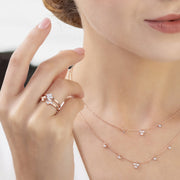 Collana stile girocollo trilogy in oro rosa 375 con diamanti