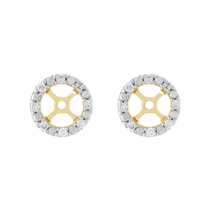 Classico "Ear-Jacket" rotondo in oro giallo 375 con diamante