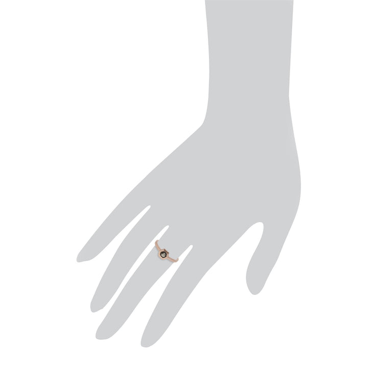 Gemondo Anello da donna con motivo esagonale in marcasite in argento sterling placcato oro rosa - 0