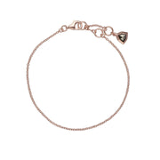 Bracciale in marcasite di protezione in argento sterling placcato oro rosa da 19 cm