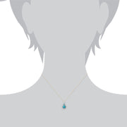Orecchini pendenti e pendenti stile Boho in argento 925 con doppio cabochon rotondo turchese