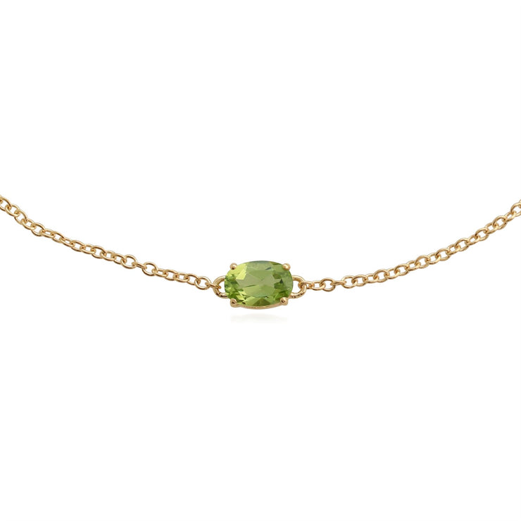 Classico bracciale ovale con peridoto in oro giallo 375