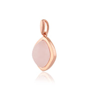 Orecchini pendenti e pendenti Boho Argento 925 placcato oro giallo Quarzo rosa con castone con taglio a diamante