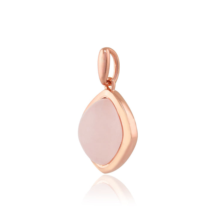 Orecchini pendenti e pendenti Boho Argento 925 placcato oro giallo Quarzo rosa con castone con taglio a diamante