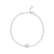 Classico bracciale in argento 925 con topazio blu con montature a griffe