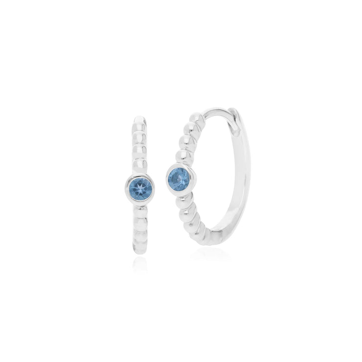 Orecchini a cerchio in argento 925 Essentiel con topazio blu