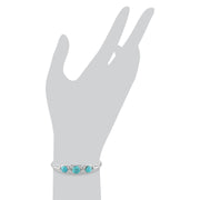 Bracciale rigido Boho Argento 925 cabochon rotondo turchese