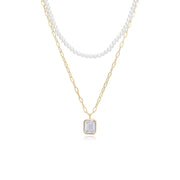 Collier ECFEW™ 'The Unifier' Topaze Blanche et Perle