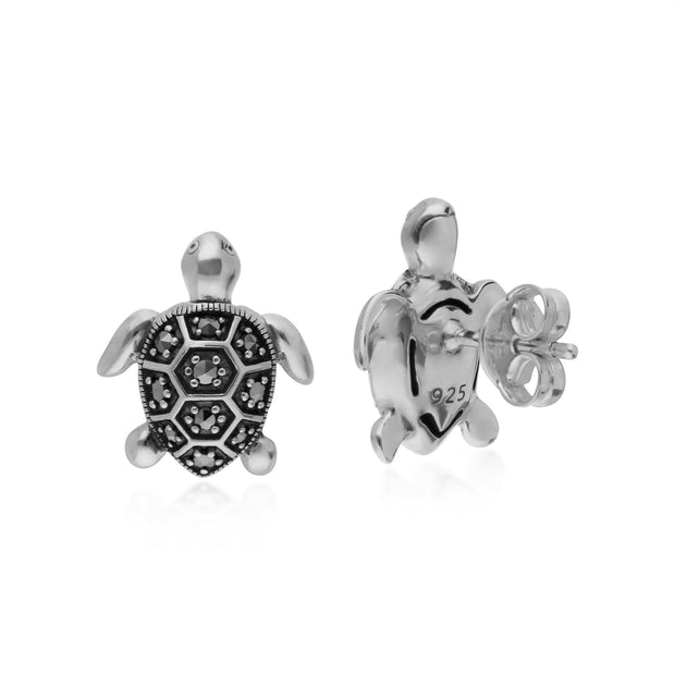 Orecchini marcasite, orecchini tartaruga marcasite in argento sterling da 0,31 ct