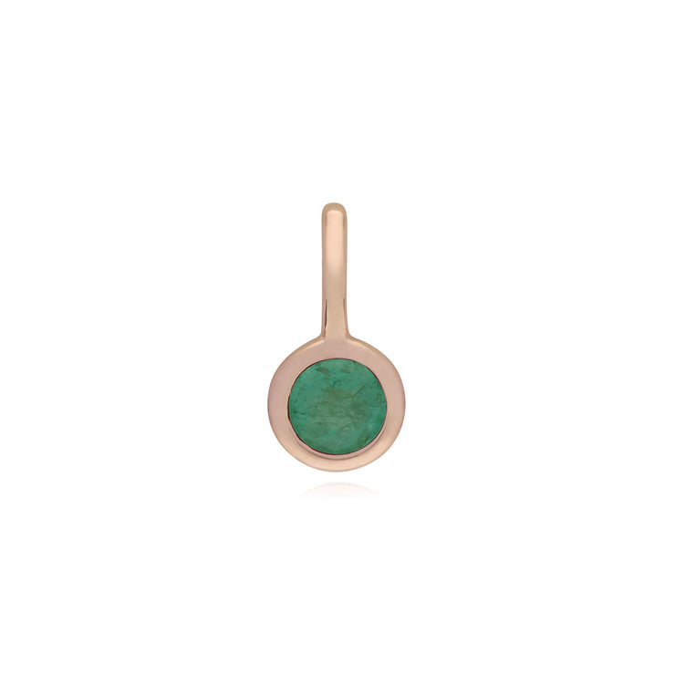 Ciondolo classico con lucchetto a cuore intrecciato in argento 925 placcato oro rosa e ciondoli con smeraldi