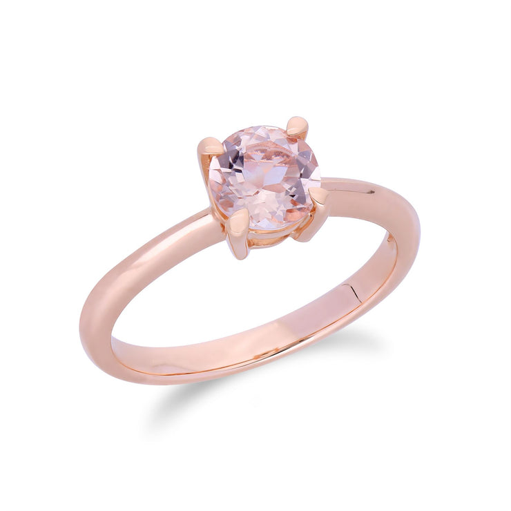 Anello con Morganite in oro rosa da 9 ct