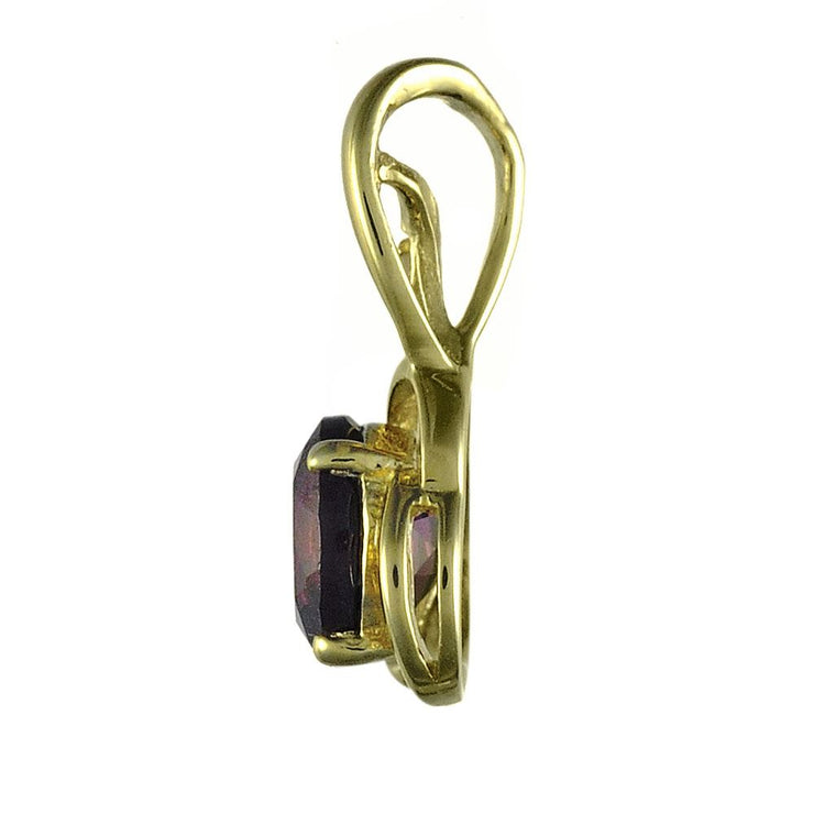 Ciondolo e orecchini floreali in stile Art Nouveau in oro giallo 375, rodolite e diamanti