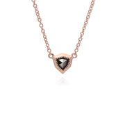 Collana da 42 cm con motivo di protezione marcasite in argento sterling placcato oro rosa