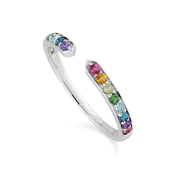 Bague Ouverte Arc-en-Ciel Argent 925