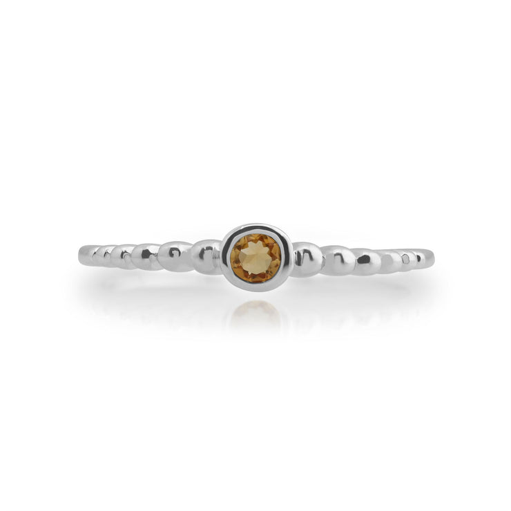 gemondo Anello citrino, argento sterling 925 0,08 ct CT CITRINO impilabile Anello BIRTHSTONE