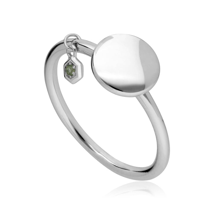 Anello con incisione di peridoto in argento 925