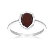 Anello irregolare con diaspro rosso in argento 925 con gemma B