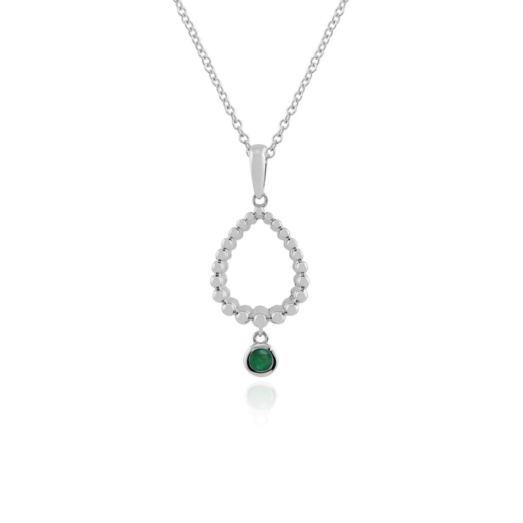 Collana di smeraldi, pendente in argento sterling 925 da 0,11 ct con smeraldo su catena da 45 cm