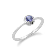 Anello con tanzanite Gemondo, anello con tanzanite in argento sterling 925 da 0,17 ct