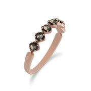 Gemondo Anello Half Eternity in marcasite da donna in argento sterling placcato oro rosa - 0