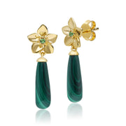 Boucles d'Oreilles Pendantes ECFEW™ 'The Creator' Malachite et Tsavorite