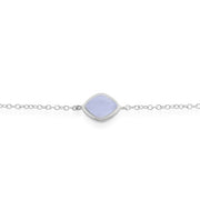 Bracciale Classico Pan di Zucchero Argento 925 Agata Blu