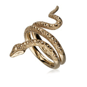 Anello Snake Wrap Argento 925 placcato oro con marcasite